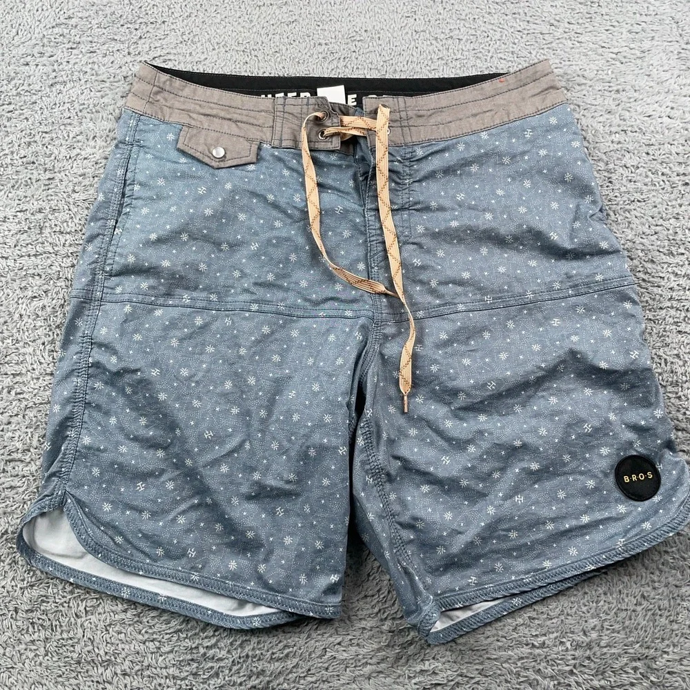 Howler Brothers Shorts Mens 30 Blue Vaquero Stretch Board Shorts Surf Swim